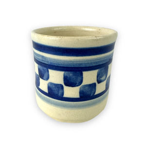 Debbie Dean Pottery Checkerboard Planter Small Utensil Holder Garlic Keeper
